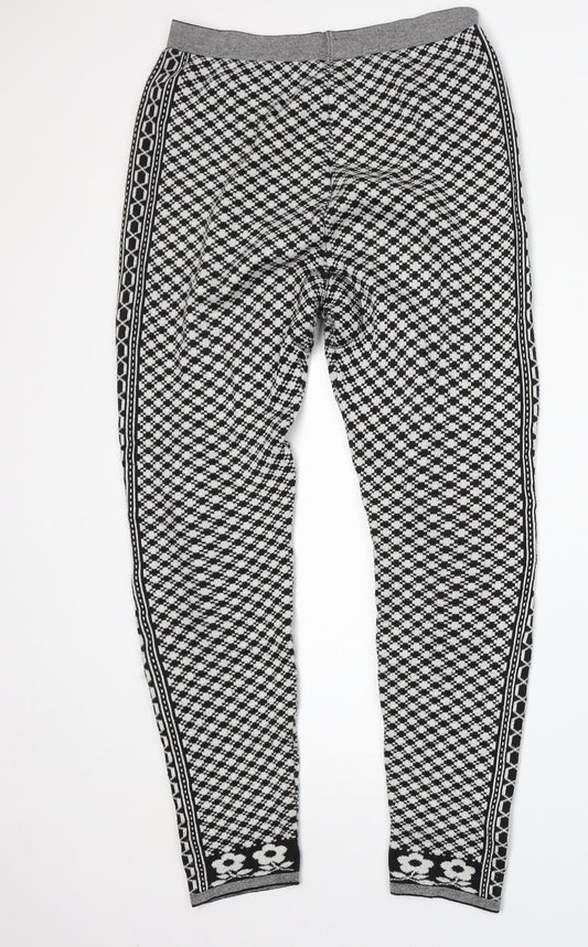 Preworn Womens White Geometric Polyester Jogger Trousers Size 30 in L26 in Regular
