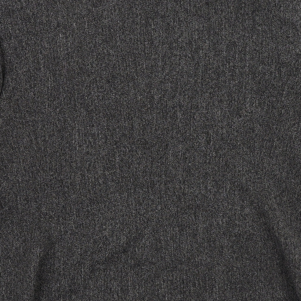 M&Co Womens Black Striped Jacket Blazer Size 16 Zip