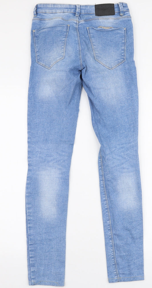 Zara Mens Blue Polyester Skinny Jeans Size 27 in L30 in Slim Zip