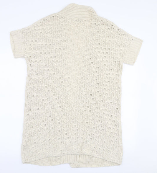 Gap Womens Beige Collared Cotton Cardigan Jumper Size M