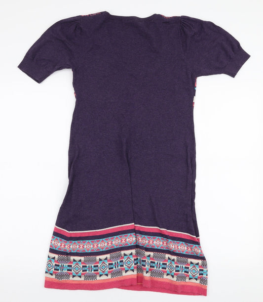 Dorothy Perkins Womens Multicoloured Cotton A-Line Size 12 Round Neck Pullover