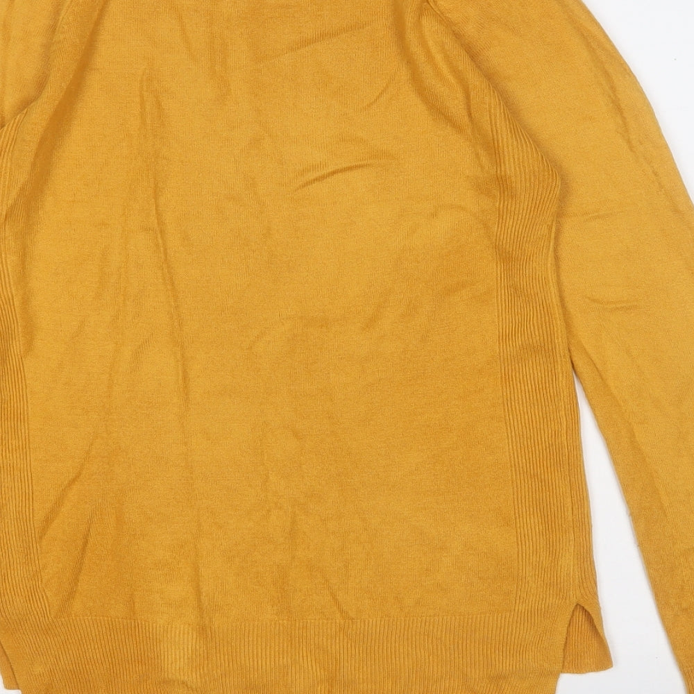 Primark Womens Yellow Round Neck Acrylic Pullover Jumper Size 4