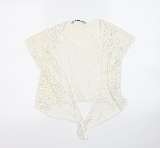 Womens UK Size 10 Red Herring White Cardigan Jumper