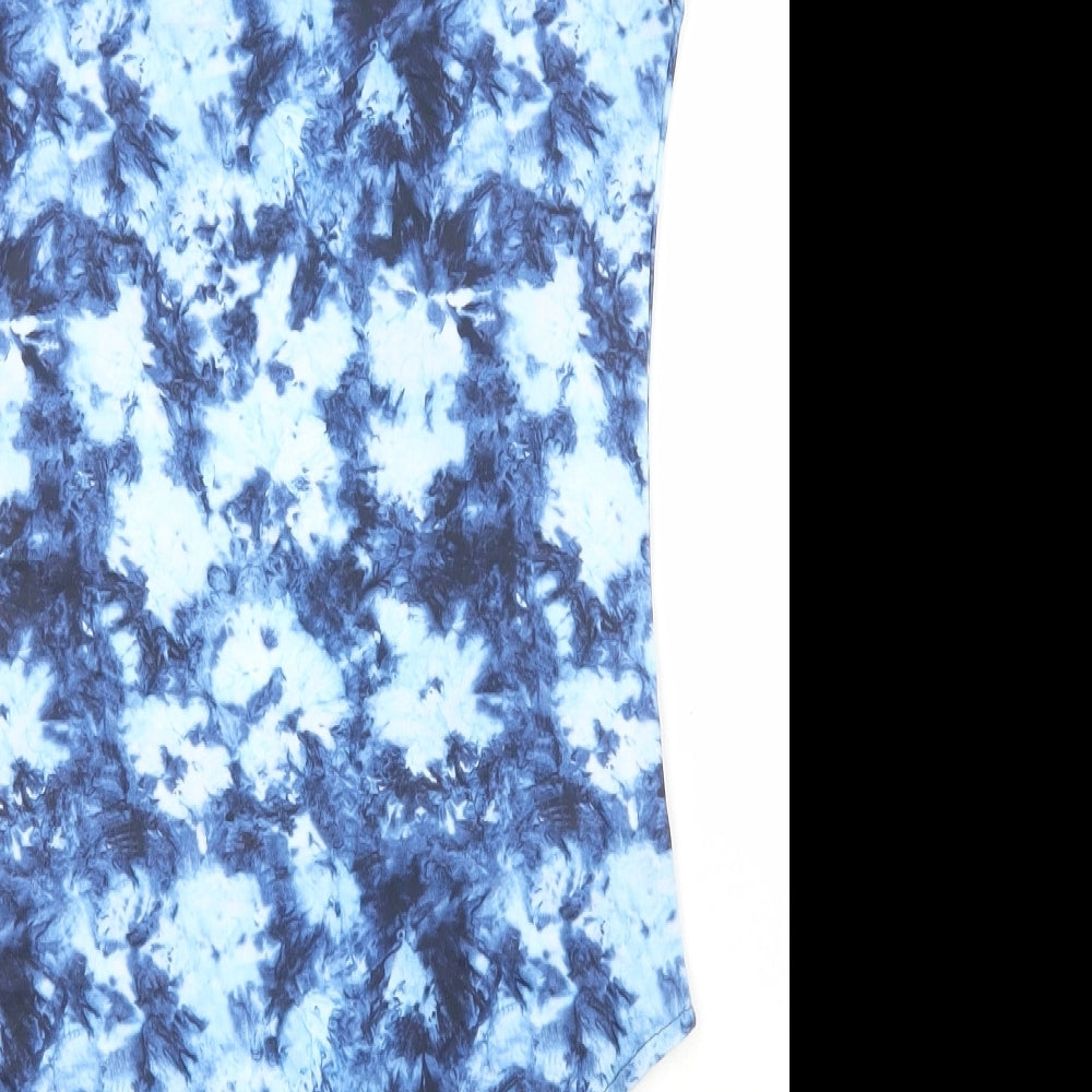 Cutie Womens Blue Tie Dye 100% Polyester Bodysuit One-Piece Size 8 L15 in