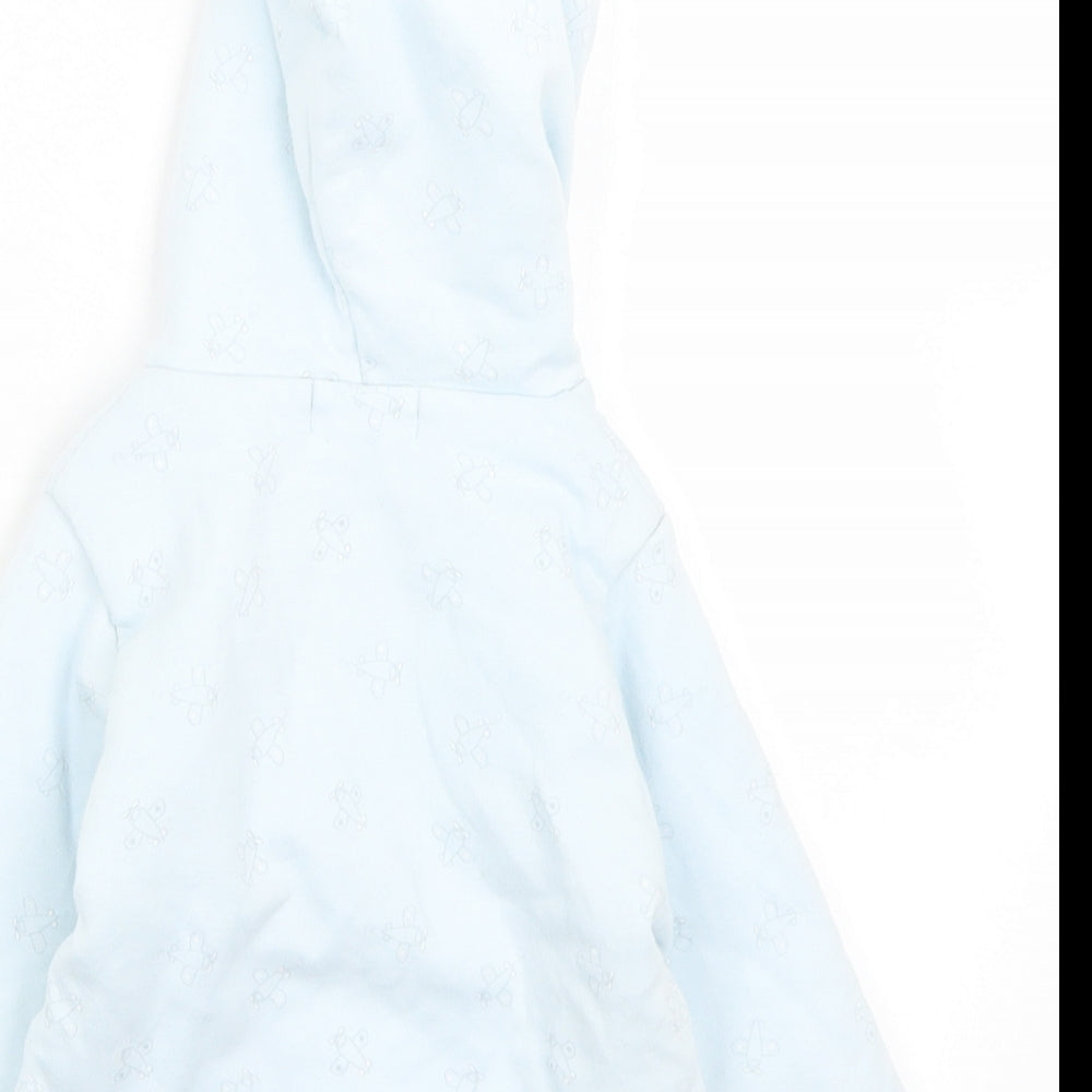 Kris x Kids Blue Geometric Cotton Cardigan Jumper Size 6-9 Months Snap - Planes