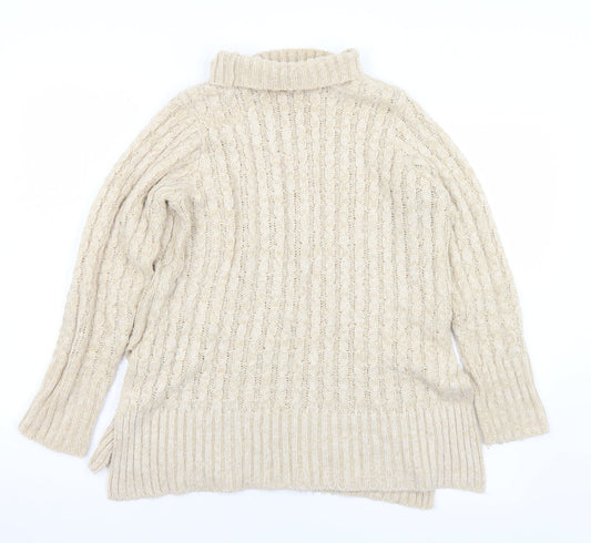 Womens UK Size 10 M&Co Beige Pullover Jumper