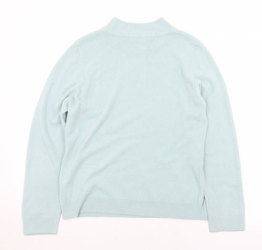 BHS Womens Green Mock Neck Acrylic Pullover Jumper Size 14