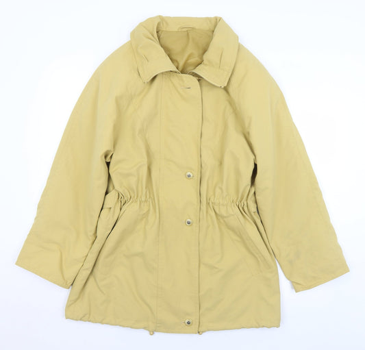 Danni Mac Womens Yellow Overcoat Coat Size M Button - M/L
