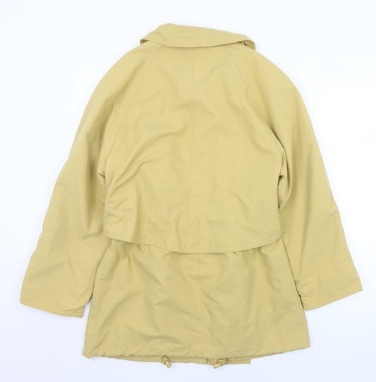 Danni Mac Womens Yellow Overcoat Coat Size M Button - M/L