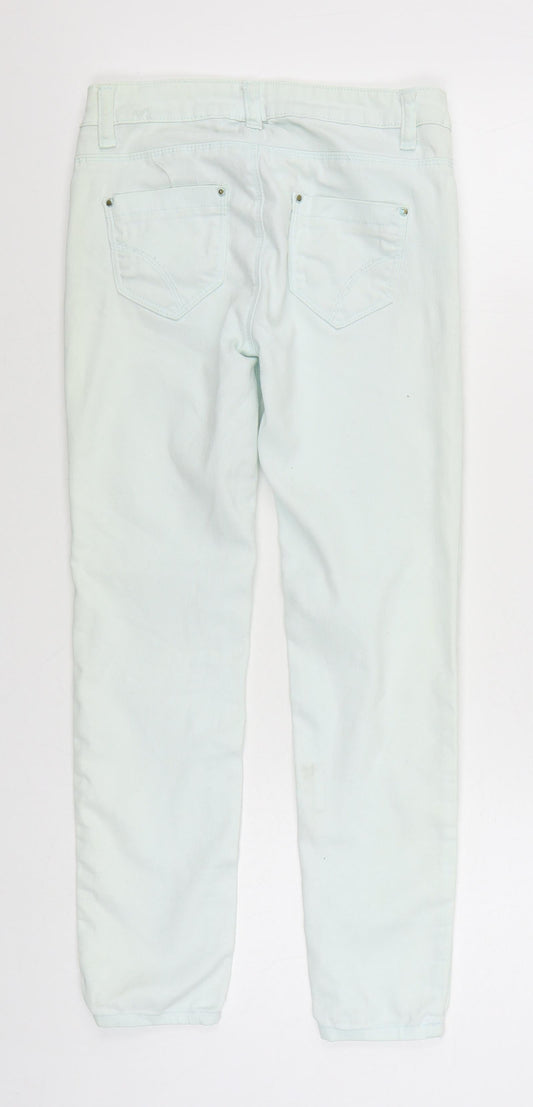 Denim & Co. Womens Blue Cotton Skinny Jeans Size 6 L25 in Regular Zip