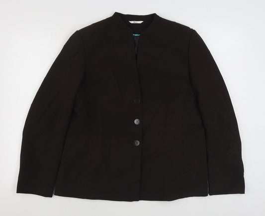 Klass Womens Brown Jacket Blazer Size 16 Button