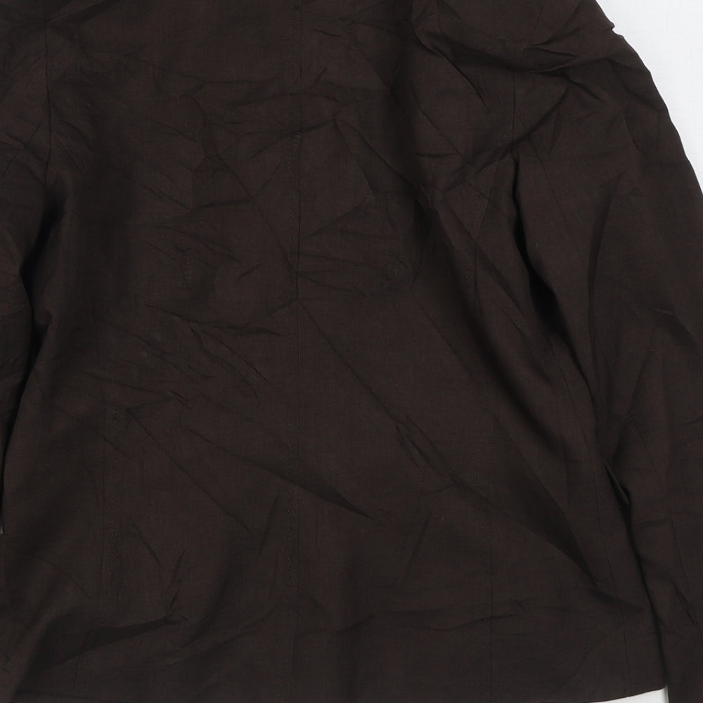 Yen Womens Brown Jacket Blazer Size 10 Button