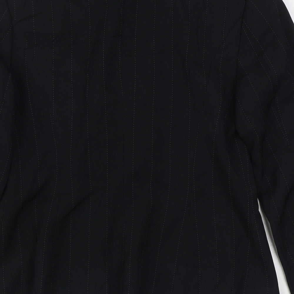 George Womens Black Striped Jacket Blazer Size 10 Button