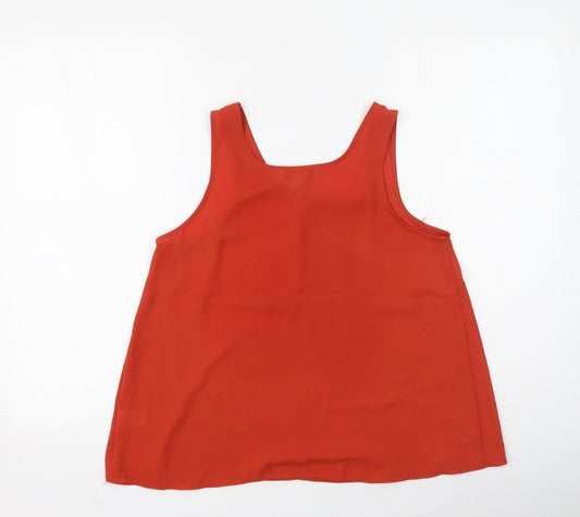 Primark Womens Orange Polyester Camisole Blouse Size 8 Round Neck