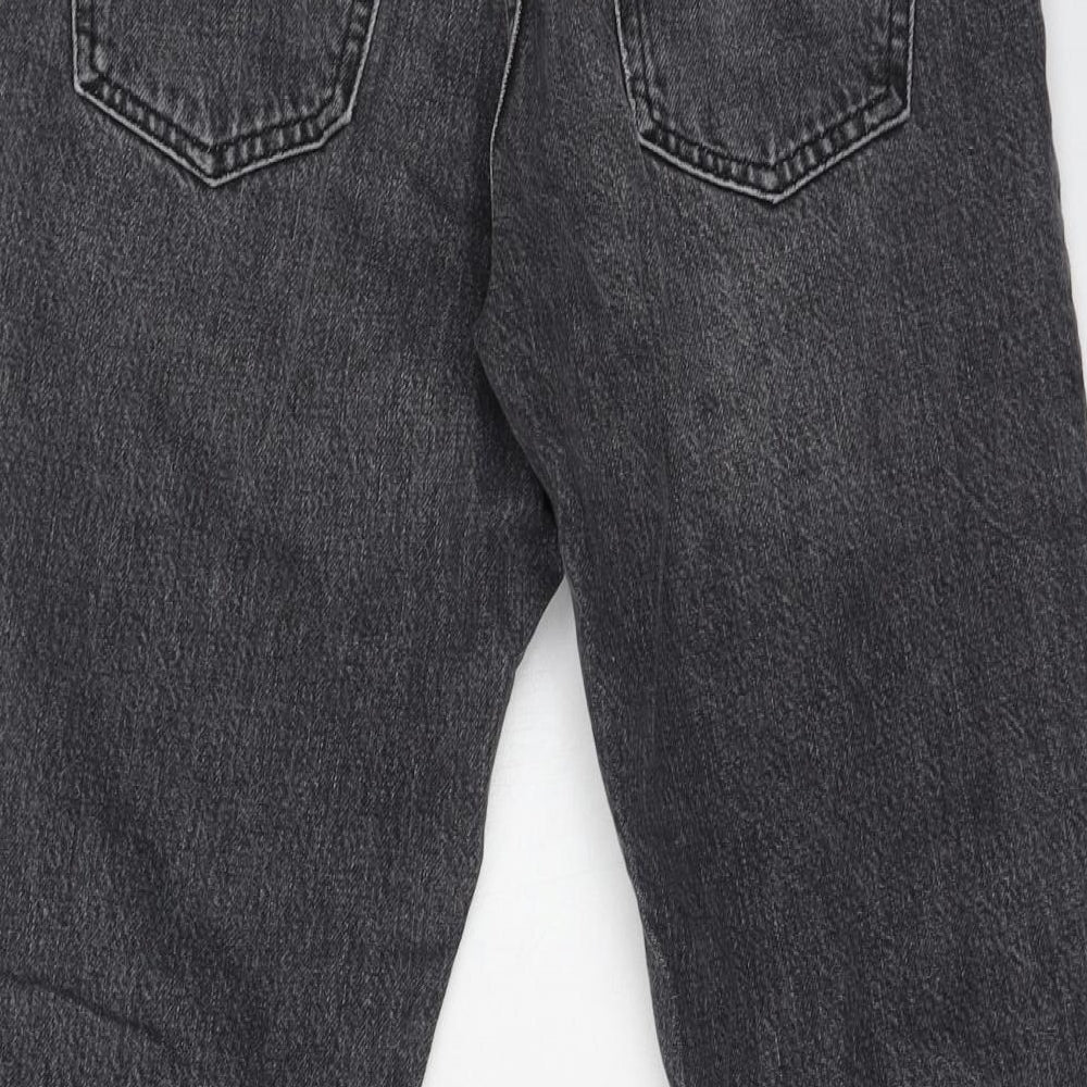 Topshop Womens Grey Cotton Mom Jeans Size 26 L28 in Regular