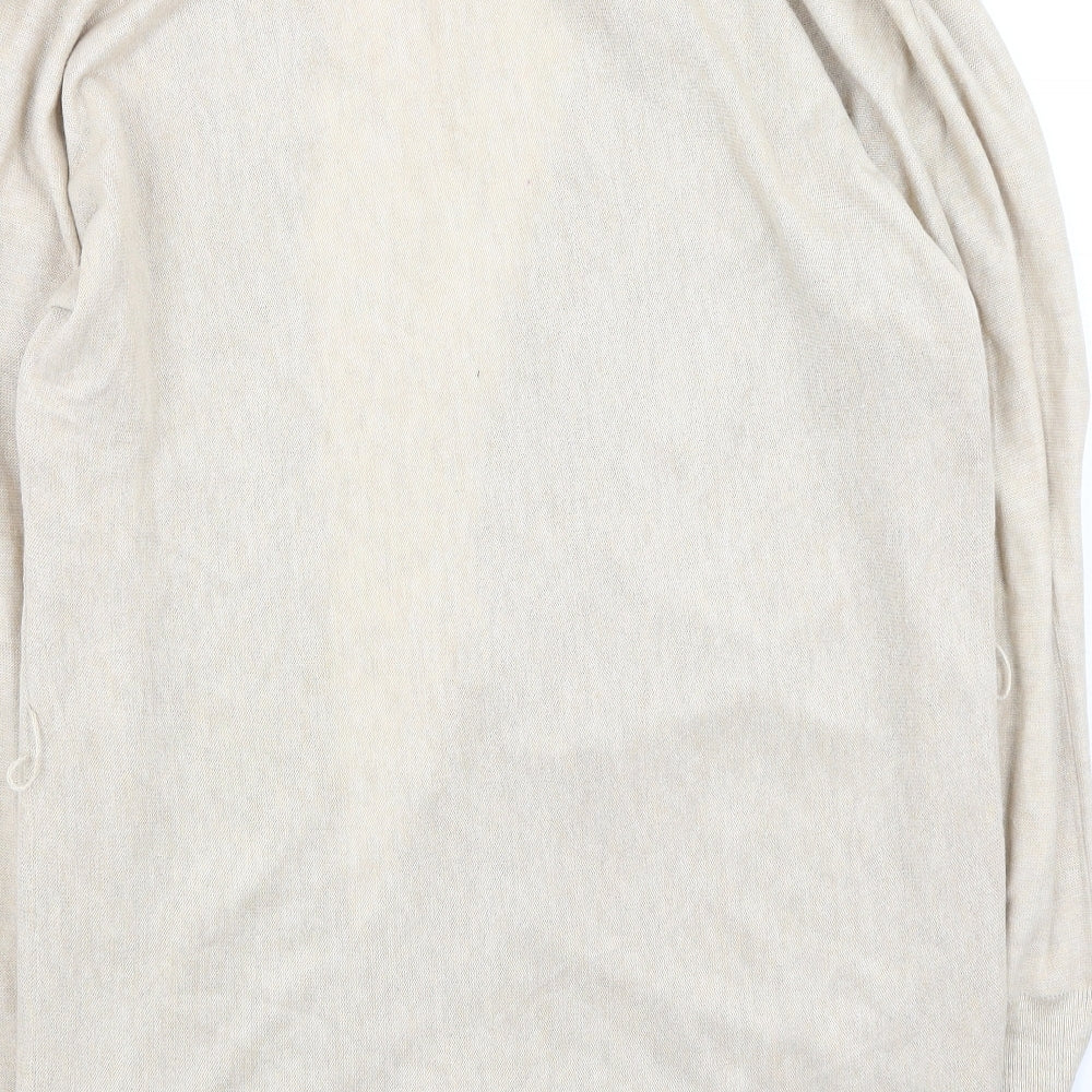 Gallery Womens Gold V-Neck Polyester Cardigan Jumper Size M