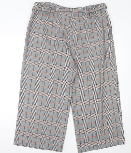 Gerard Mens Grey Plaid Polyester Trousers Size 18 L23 in Regular Hook & Eye