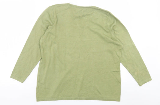 Womens UK Size 16 Paco Boutique Green Pullover Jumper