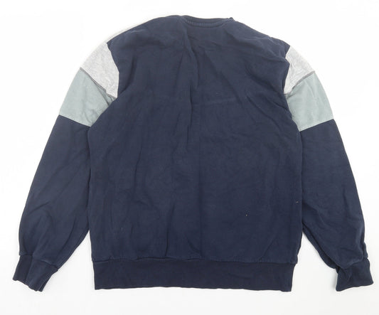 George Mens Blue Cotton Pullover Sweatshirt Size M