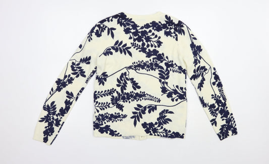 Womens UK Size 8 Marks and Spencer Ivory Full Zip Jumper
