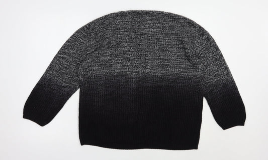 Topshop Womens Black Crew Neck Acrylic Pullover Jumper Size 10