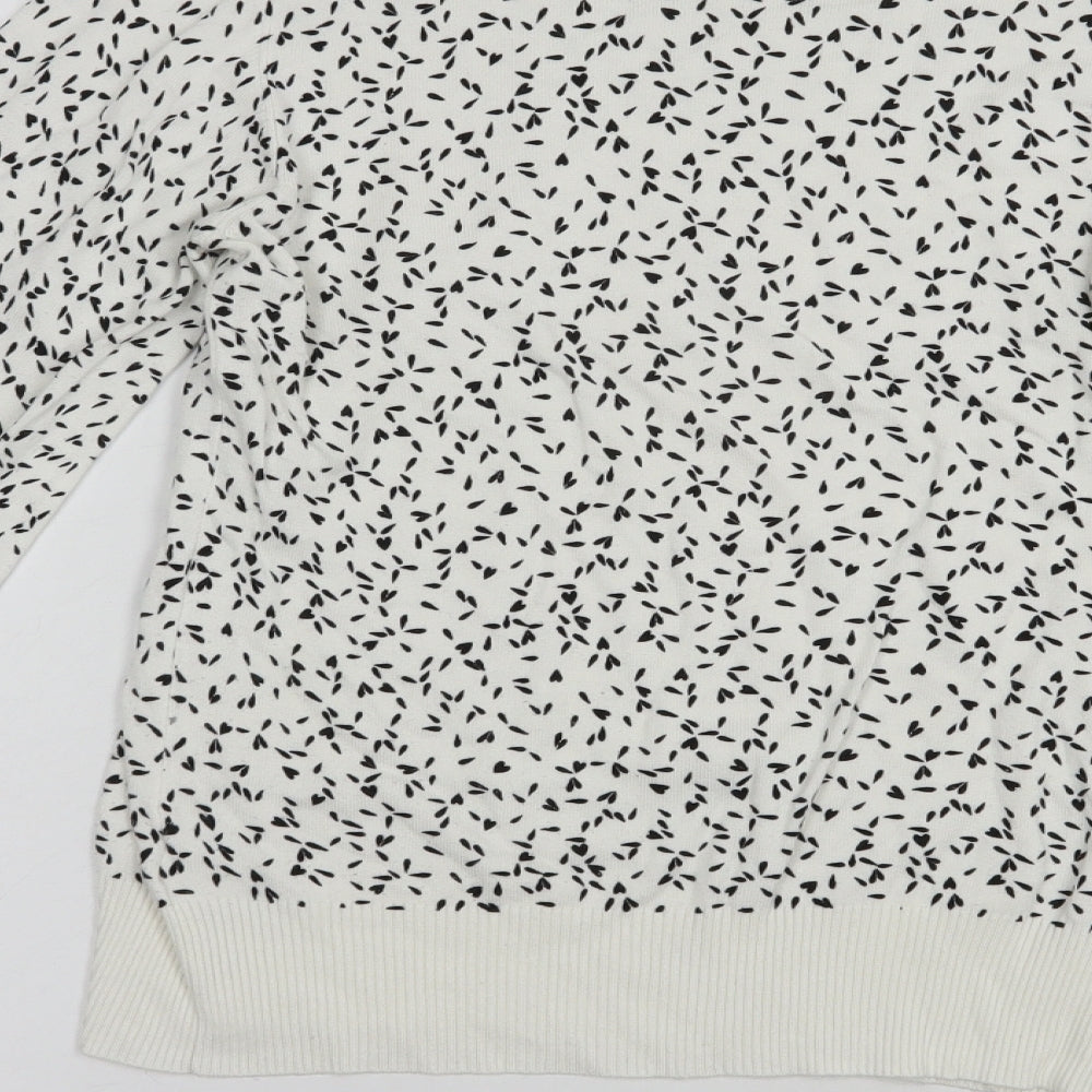 Womens UK Size 8 NEXT White Pullover Jumper