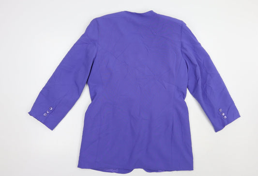 Classics Womens Purple Jacket Blazer Size 12 Button