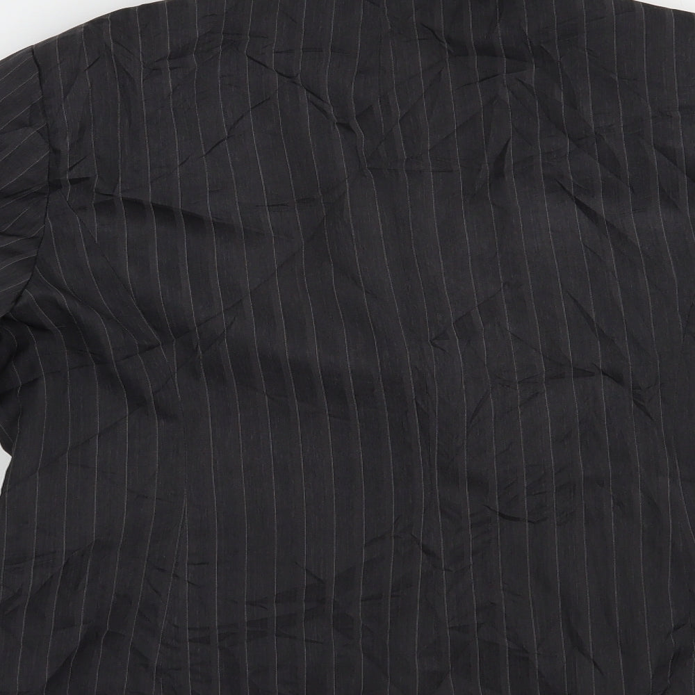 George Womens Grey Striped Jacket Blazer Size 16 Button