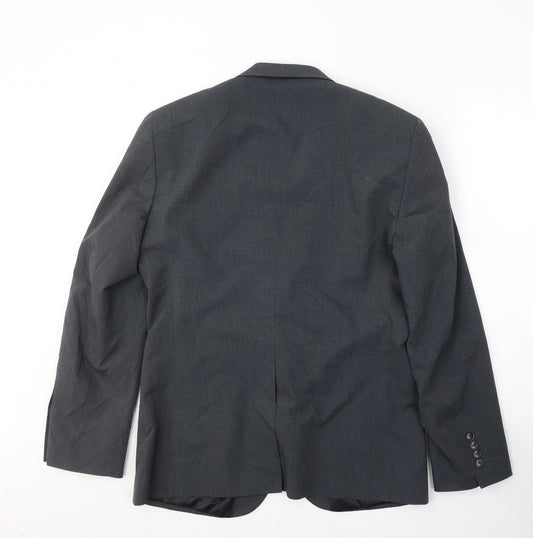 TU Mens Grey Polyester Jacket Suit Jacket Size 40
