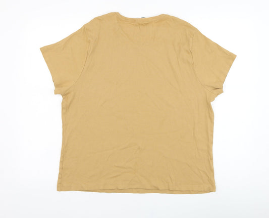 TU Womens Brown Cotton Basic T-Shirt Size 26 Round Neck - Lips