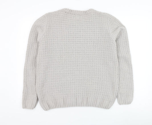 Womens UK Size M River Island Grey Pullover Jumper