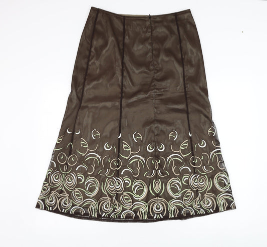 MINUET Womens Green  Polyester Straight & Pencil Skirt Size 14   Zip