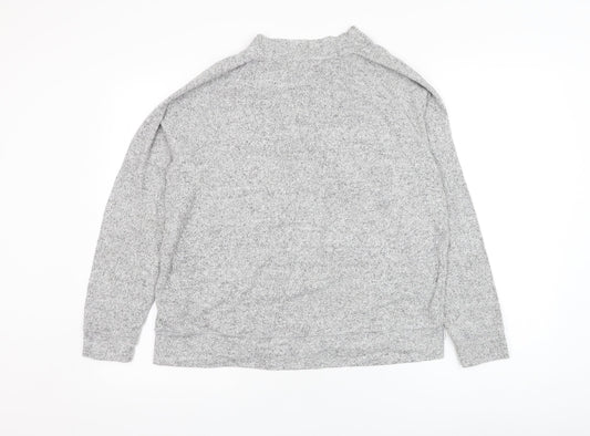 F&F Womens Grey Round Neck Viscose Pullover Jumper Size 14
