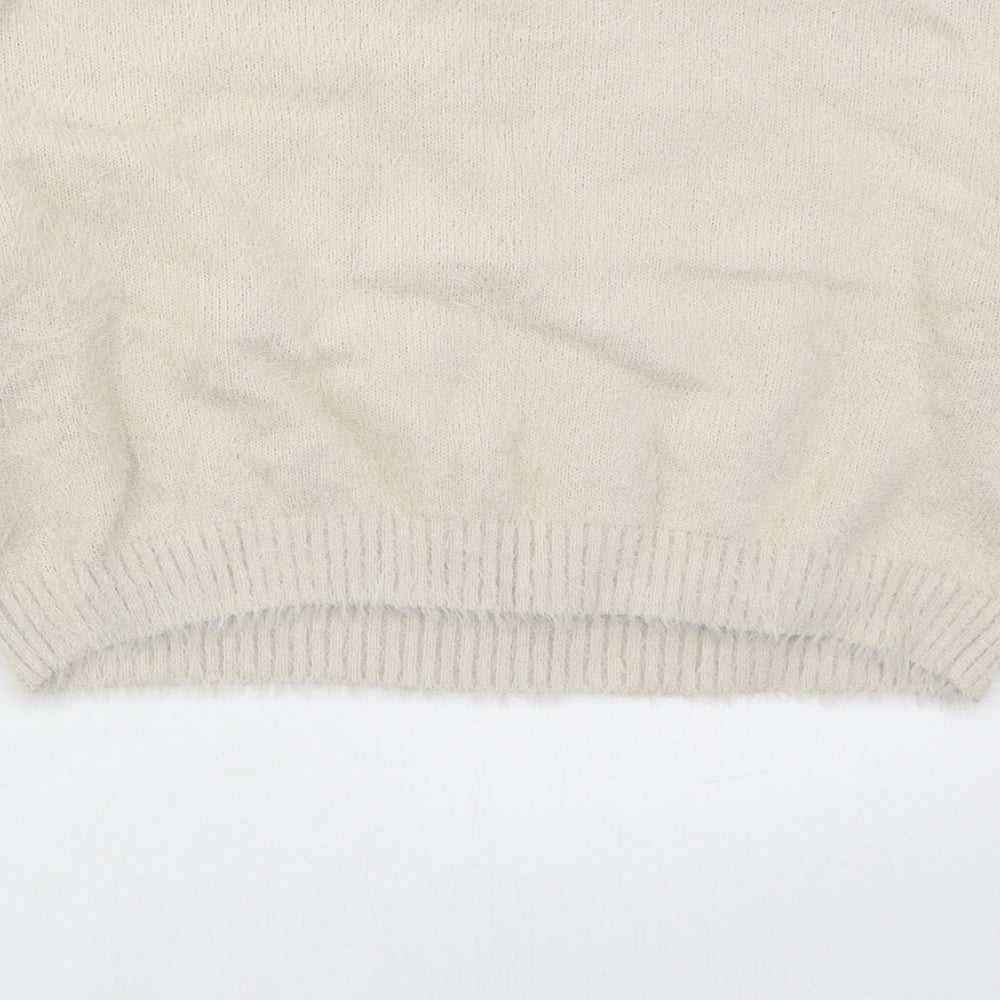 Lounge Womens Beige Solid Nylon Top Pyjama Top Size S