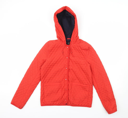 Womens UK Size 8 Topshop Red Quilted Coat
