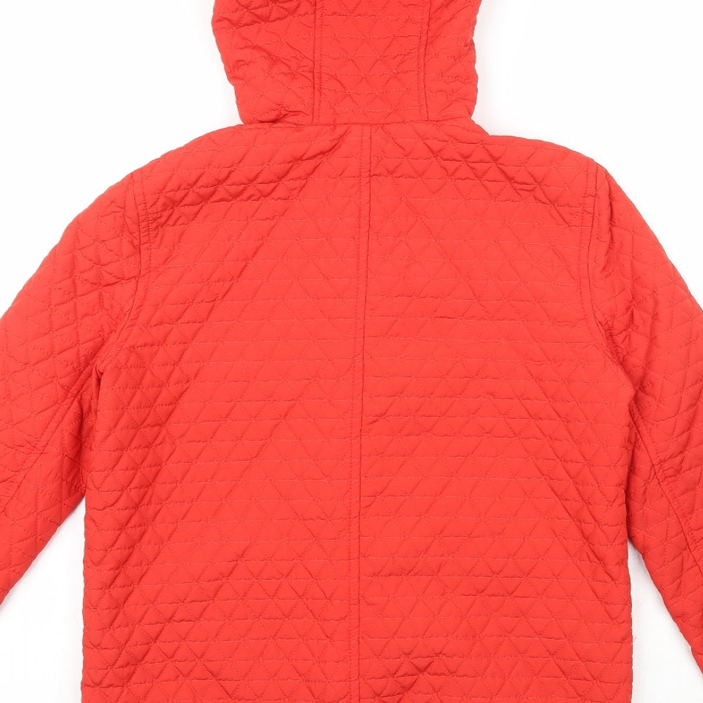 Womens UK Size 8 Topshop Red Quilted Coat
