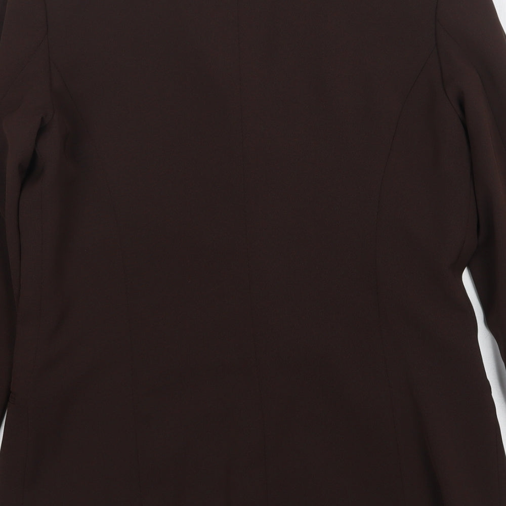 Monte Napoleone Womens Brown Polyester Jacket Suit Jacket Size 12