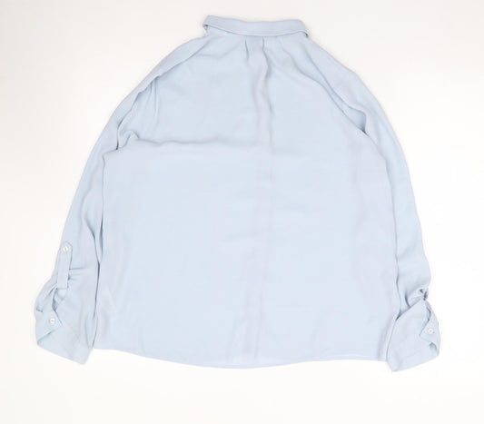 Womens UK Size 14 Dorothy Perkins Blue Jersey Button-Up