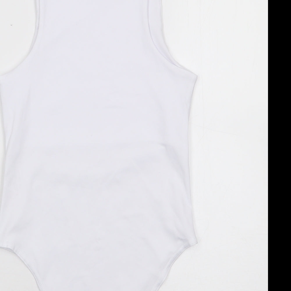 Quiz Womens Ivory Polyester Bodysuit One-Piece Size 6 Snap