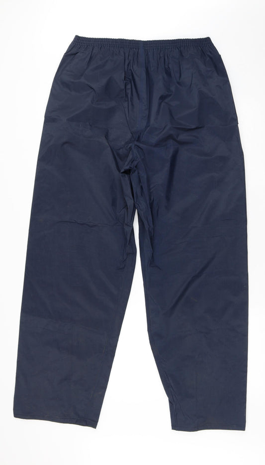 Mens UK Size L Stormbreak Regular Fit Rain Trousers Blue Trousers