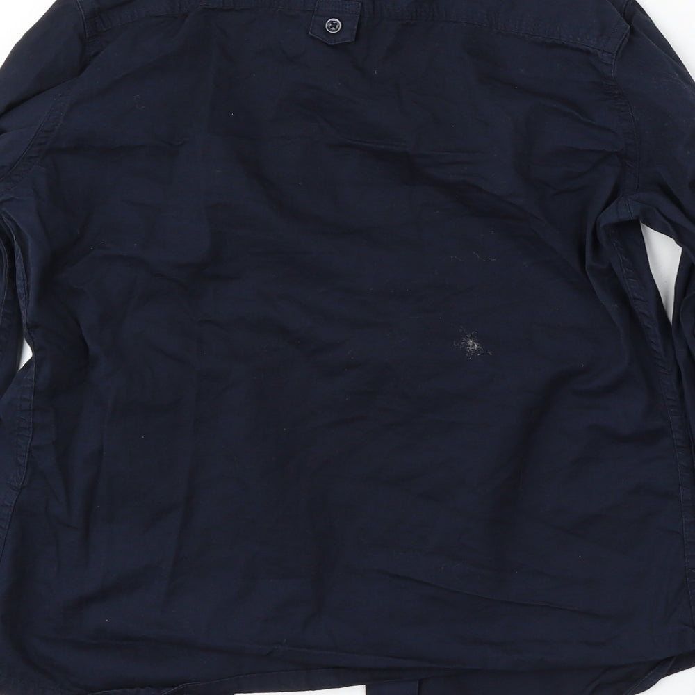 Womens UK Size S Russell Blue Basic Button-Up