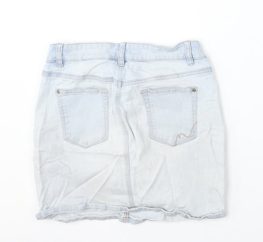 NEXT Womens Blue  Cotton Straight & Pencil Skirt Size 8