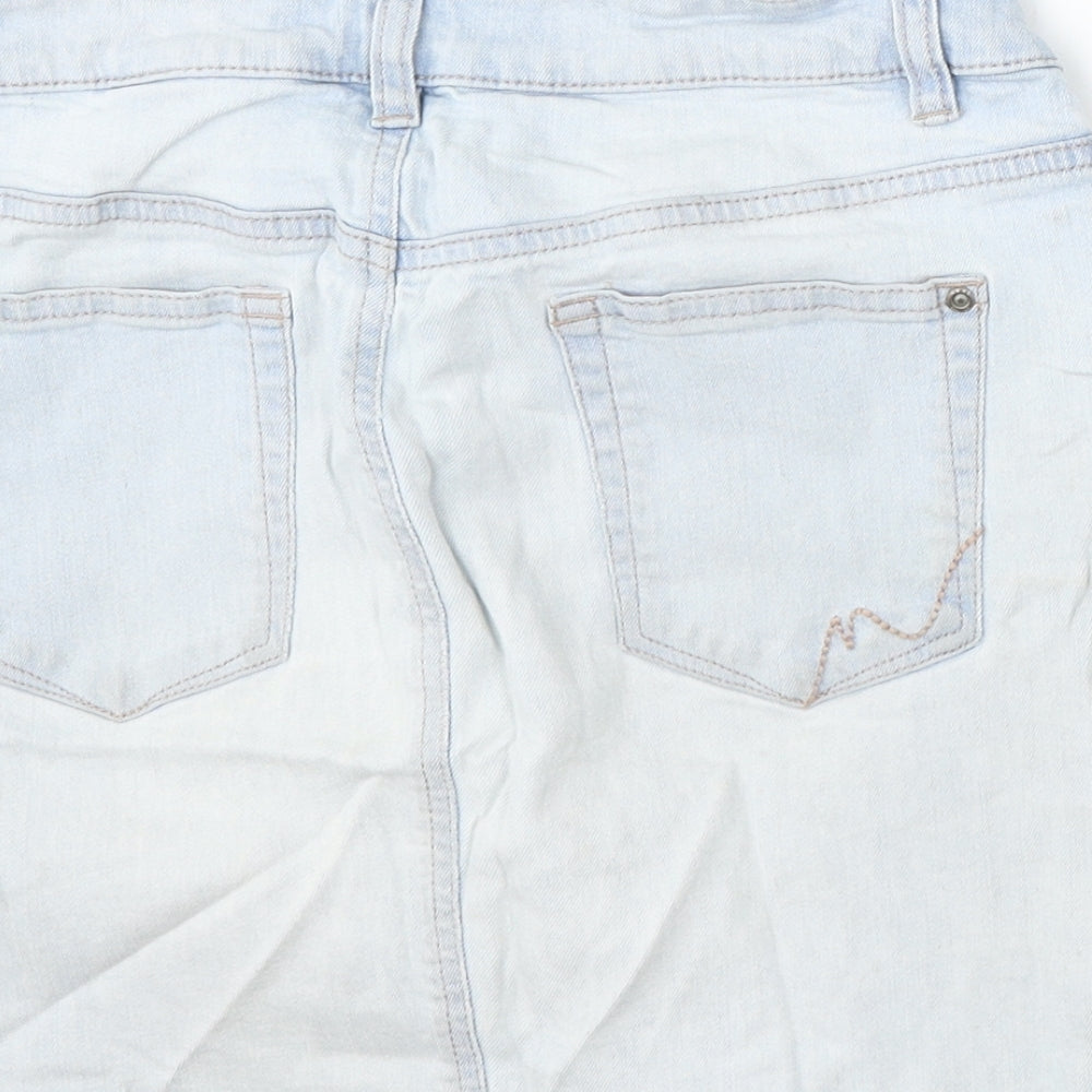 NEXT Womens Blue Cotton Straight & Pencil Skirt Size 8