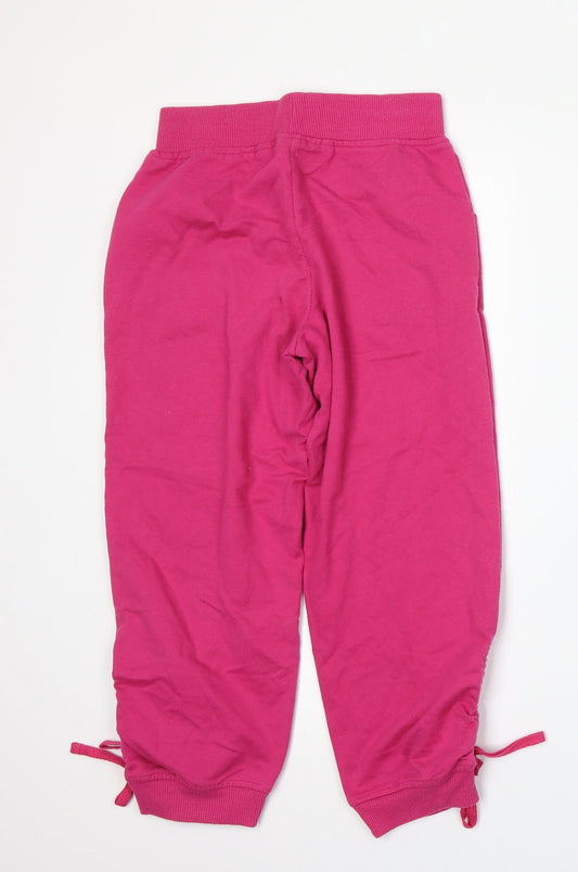 Denim & Co. Womens Pink Polyester Jogger Trousers Size 8 L20 in Regular