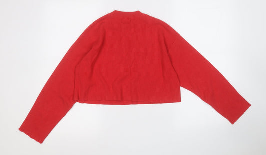 Womens UK Size S Bershka Red Pullover Jumper