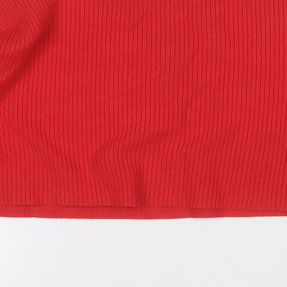 Womens UK Size S Bershka Red Pullover Jumper
