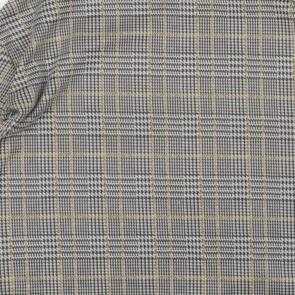 Primark Womens Yellow Round Neck Plaid Polyester Pullover Jumper Size 10