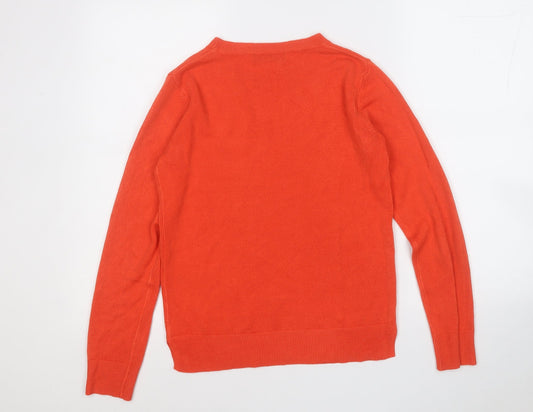 Marks and Spencer Womens Red Round Neck Acrylic Pullover Jumper Size 8