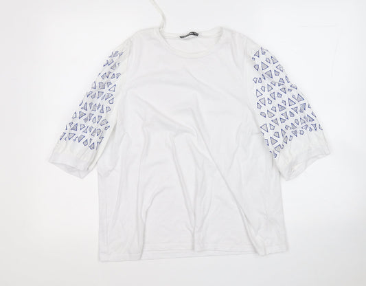 Womens UK Size M Gallery White Basic Polo