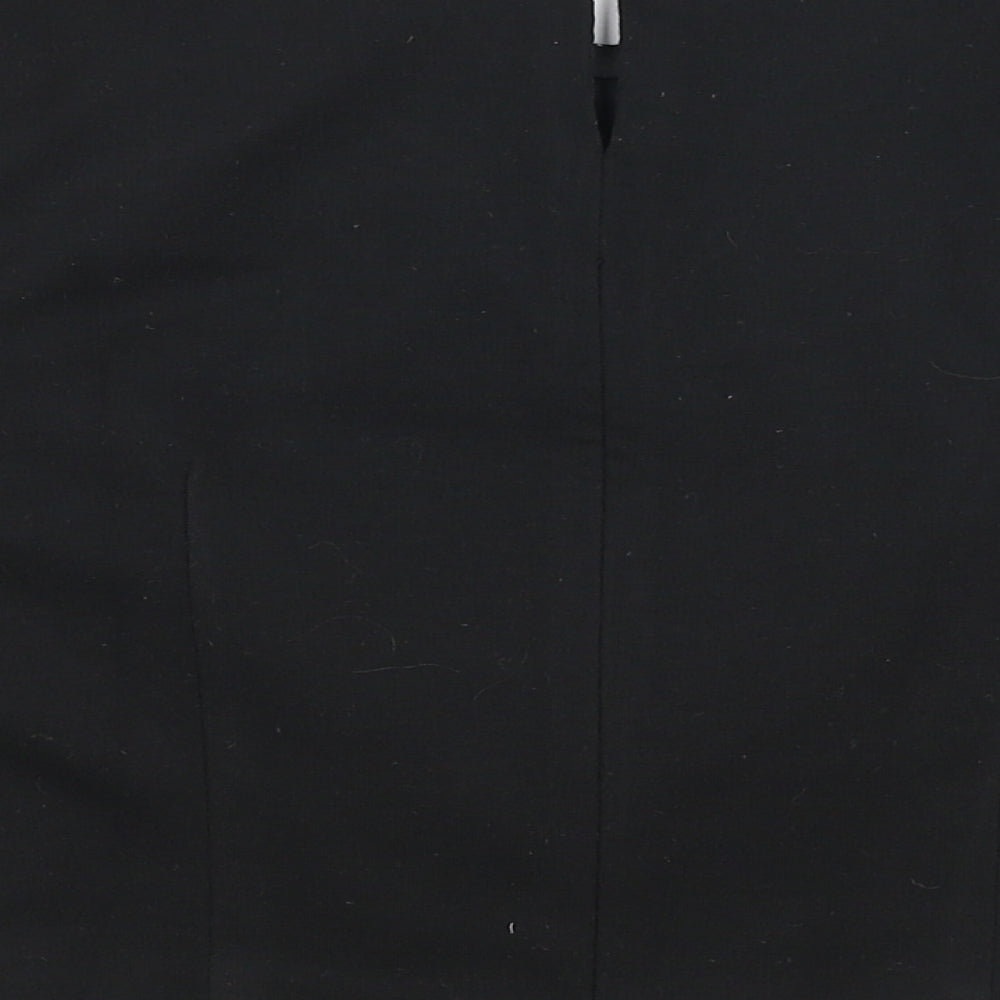 Miss Selfridge Womens Black Geometric Polyester Cropped Blouse Size 6 Round Neck